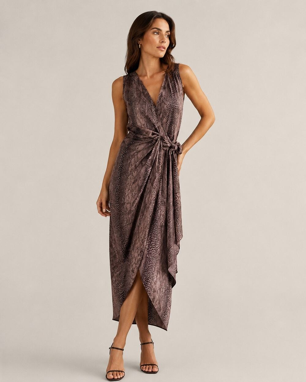 BLUZAT Moda Urbana Snakeskin Print Wrap Dress NWT Size Small